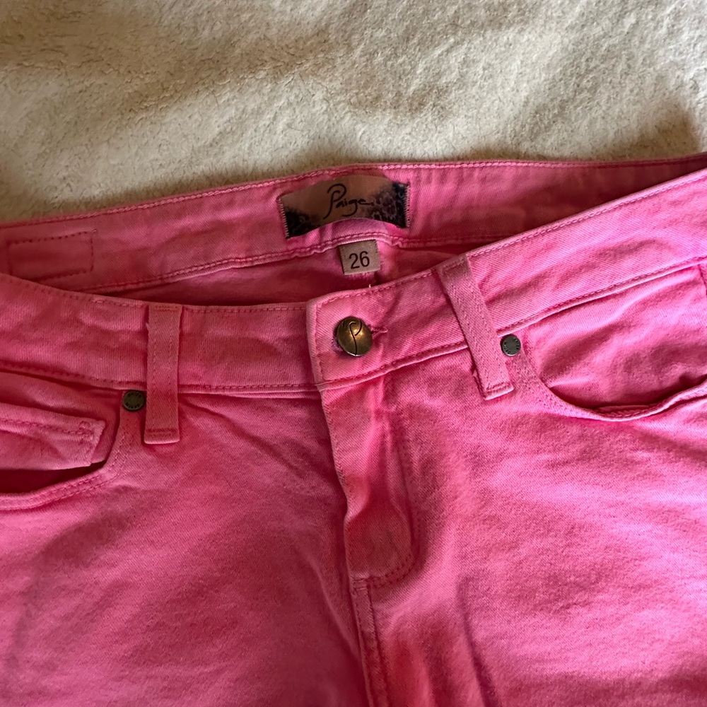 Hot pink skinny jeans